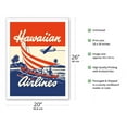 thumbnail image 2 of Hawaiian Airlines - Hawaiians in Outrigger Canoe (Wa’a) - Vintage Airline Travel Poster c.1940 - Fine Art Matte Paper Print (Unframed) 20x26in, 2 of 4