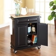 thumbnail image 6 of Pemberly Row 1-Drawer Traditional Wood Kitchen Cart in Black/Natural, 6 of 7