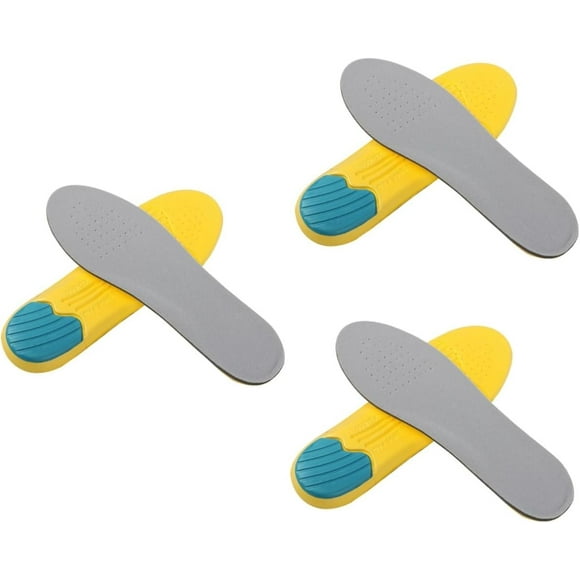 Qucyy 3 Pairs Sports Insoles Shoe Pads Shoe Insoles Shoe Mat Absorption Insoles Cushioning Massage Insoles Thickened Heel Pads