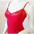 thumbnail image 4 of Women's Lace Trim Tank Top with Adjustable Spaghetti Bra Strap Junior Size & Junior Plus Size, 4 of 5