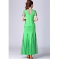 thumbnail image 2 of Waltz Length Modern Standard Ballroom Dance Lesson Practice Wear Uniforms Green, 2 of 6