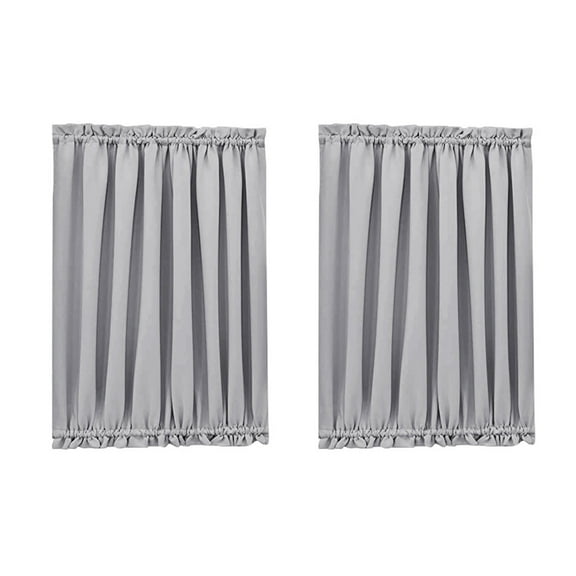 Xinhuaya French Country White Solid Print Rod Pocket French Door Single Curtain Panels, 25” x 40”