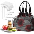 thumbnail image 4 of Pioneer Flower Floral Print Pattern Drawstring Lunch Bag Women - Drawstring Lunch Bag Insulated for Work Office - Stain-Resistant Large Lunchbags for Women with Multi-Pockets, 4 of 6