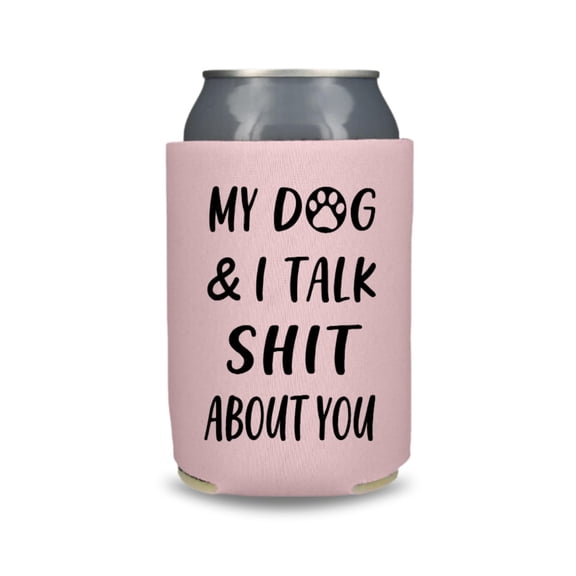 Funny Beer Can Coolers, Dog Lover Coolies Drink Accessory Gift Ideas, Beer Coolies, Party Favors (Blush)