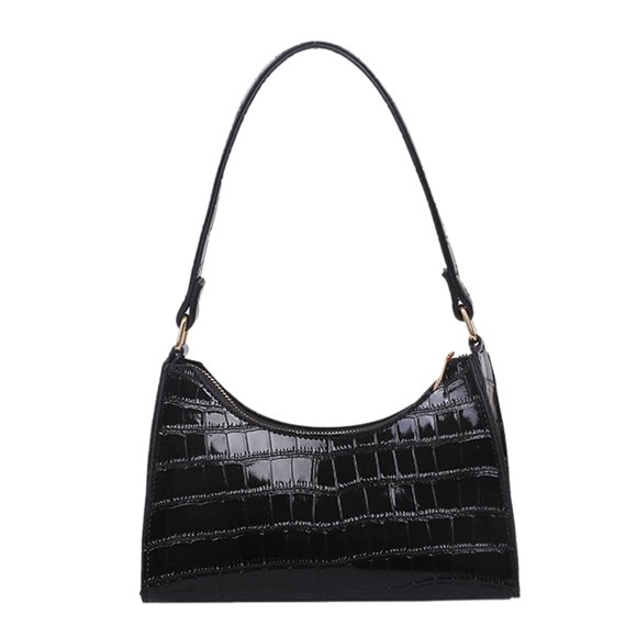 FunnyBeans Retro Classic Clutch Shoulder Bag with Zipper Closure for Female, Black
