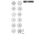 thumbnail image 3 of 120/12 piezas de tiras de adornos de copos de nieve navideños de papel, copos de nieve blancos artificiales, decoración colgante para árbol de Navidad para guirnalda de Año Nuevo DIY, 3 of 5