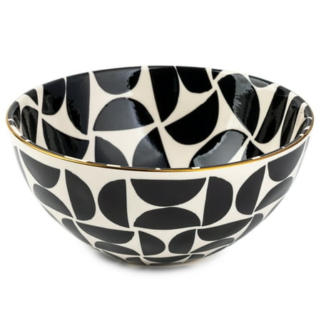 Thyme & Table Stoneware Bowl, Black Retro Collection