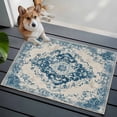 thumbnail image 5 of Vintage Farm Washable Area Rug 2 x 3 ft Blue Flower Bohemian Style Farmhouse , Soft Non Slip Rugs Stain Repellent Indoor Felt Carpet for Living Dining Room Bedroom Home Office, 5 of 9