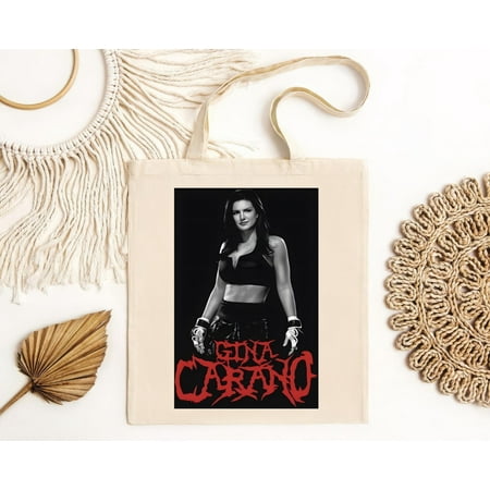 vintage Gina Carano Short Sleeve Tote Bag Classic Crew Neck Casual-TH7502