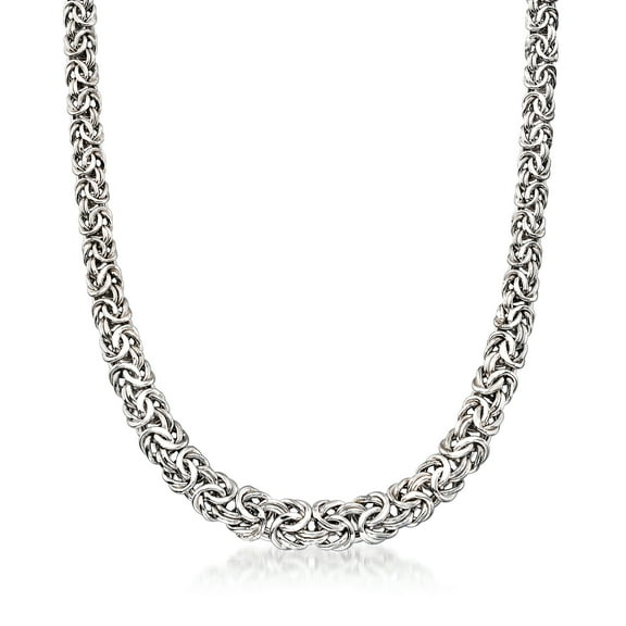 Ross-Simons Sterling Silver Graduated Byzantine Necklace, Women's, Adult