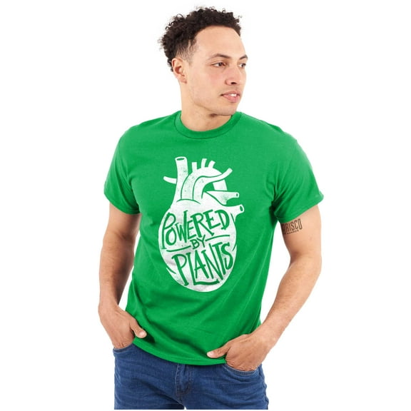 Powered By Plants Healthy Vegetarian Men's Graphic T Shirt Tees Brisco Brands S