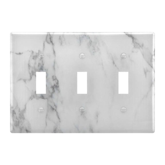 Light Switch Cover White Marble Texture Plates Faceplate Decorative Switch Plate for Bedroom Home Decor
