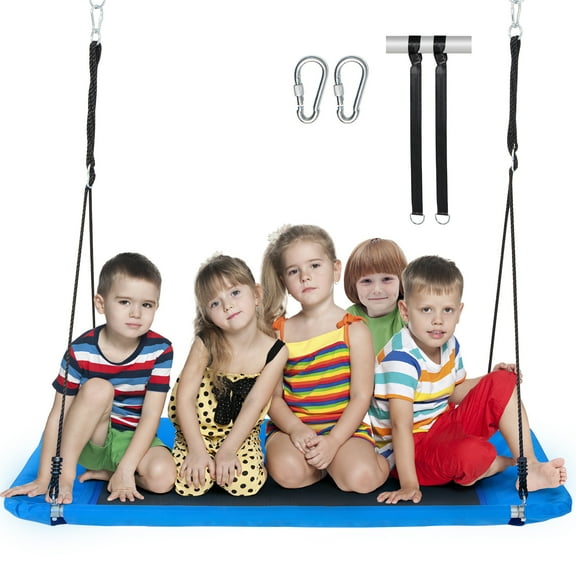 VEVOR Platform Swing, 60 Inch Platform Tree Swing for Kids and Adults,700lbs Weight Capacity Outdoor Swing, 900D Oxford Fabric Swing Seat with 2 Tree Hanging Straps and Adjustable Multi-Strand Ropes