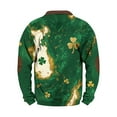 thumbnail image 4 of Yaoyar Mens St Patrick's Long Sleeve T-Shirt Crewneck Half Zipper Long Sleeved Shirts Top, 4 of 5