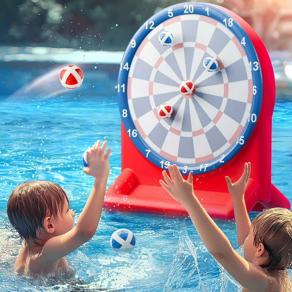 iPlay, iLearn Vague de Piscine Jouets de Piscine Amusants pour Enfants, Jeu de Fléchettes Gonflables Jeux d'Eau, Flotteurs de Piscine, Jeu Extérieur sur la Plage et la Cour, Cadeau de Fête Estival Cool pour 6 7 8 9 10 12 Ans