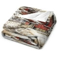 thumbnail image 3 of Country Winter Scene with Red Barn Blanket Xmas Merry Christmas Throw Blankets 50"x60" Soft Flannel Cozy Blankets for Couch Bed Decor Birthday Gift Cozy & Warm Plush Throw Blanket Holiday, 3 of 6