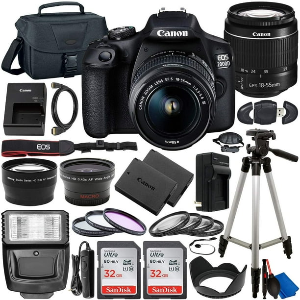 Canon EOS 2000D (Rebel T7) DSLR Camera with EFS 1855mm f/3.55.6 DC