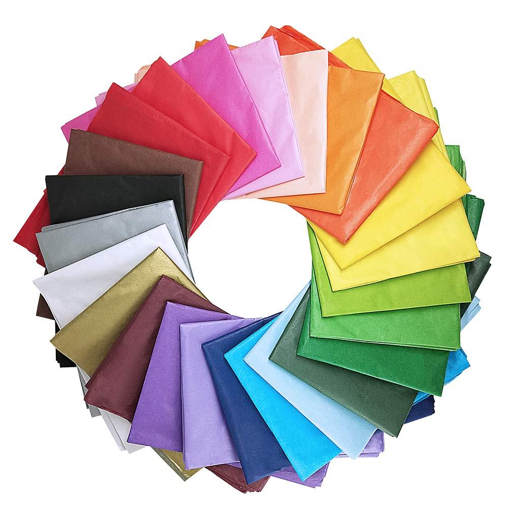 Supla 120 Sheets 24 Colors Tissue Paper Bulk Wrapping Tissue Paper Art 