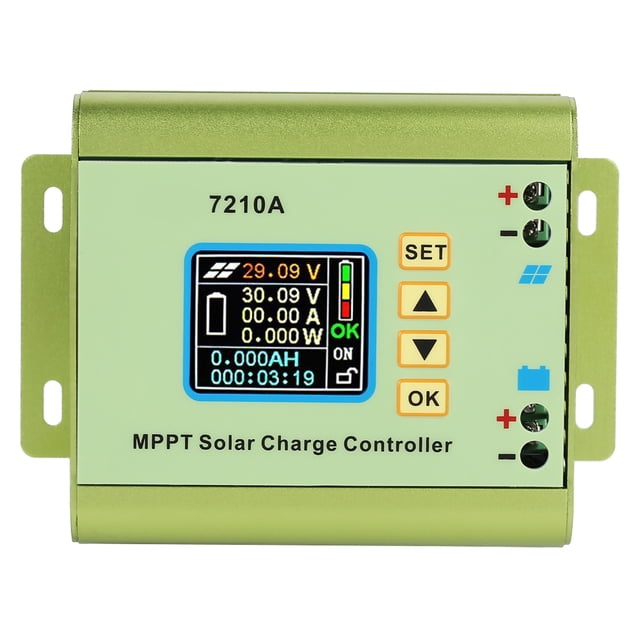 Controlador de carga de panel solar MPPT con pantalla LCD de aleación de aluminio para batería de litio