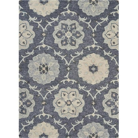 HomeRoots  7 x 9 ft. Gray Floral Trellis Area Rug - Gray - 7' x 9'