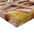 thumbnail image 2 of Ambesonne Ocean Fitted Sheet, Pile of Seashells Beach, Twin Size, Coconut Cream Orange, 2 of 3