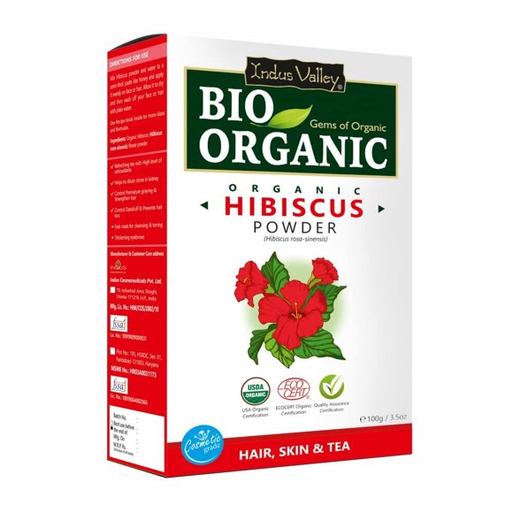 Polvo de hibisco orgánico Indus Valley 100 g natural