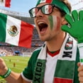thumbnail image 4 of Match Day Accessories Qatar Theme Plastic Fan Gear Set with Handheld Flag, Novelty Glasses, Stadium Hand Clapper Noisemaker, Face Paint, Wristband, Scarf, Soccer Watch Party Decor, 4 of 6