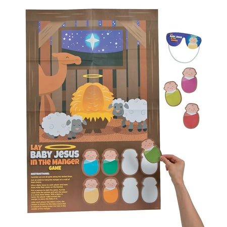 Game For Baby Fun Express - Put Baby Jesus In The Manger Game for Christmas - Toys - Games - Pin The & Bulls Eye Games - Christmas - 1 Piece ()