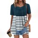 thumbnail image 2 of Camisetas de Manga Corta de Verano para Mujeres, Moda Impresa Falsa de Dos Piezas de Cuello Redondo para Uso Casual, Diario Y de Fiesta, 2 of 7