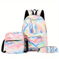 thumbnail image 4 of 3Pcs Mochila De Impresión De Graffiti De Pintura Al Óleo, Colorida Mochila De Nylon, Mochila De Viaje Ligera Con Bolsa Cruzada Y Estuche Para Lápices, 4 of 4