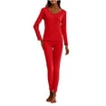 thumbnail image 3 of Dianli Thermal Sleepwear Women's Slim Fit Long Thermal Underwear Set Warm German Velvet Chest Pad Soft Insulated Base Layer Winter Nightwear, 3 of 9