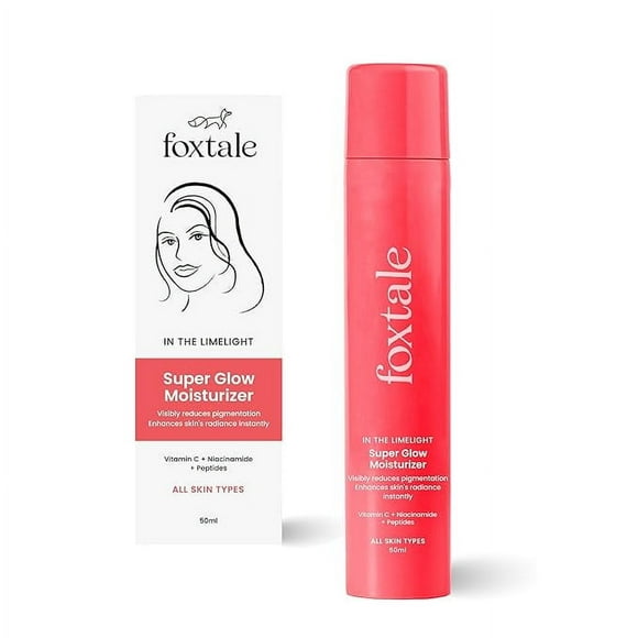 Foxtale Super Glow Moisturizer With Nano Vitamin C | Niacinamide | Encapsulated Peptides - Visibly Bright Skin from 1st Use | Goes 2X Deeper | For All Skin Types | Men & Women - 50ml