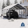 thumbnail image 5 of Riedhoff Metal Carport with Vertical Roof, 11 x 20 x 9 ft, Heavy Duty Steel, Gray, 5 of 8