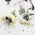thumbnail image 4 of 2 Pcs Champagner Wedding Boutonniere,Wedding Flower Wrist Corsage,Bridesmaids Wrist Flower, 4 of 5