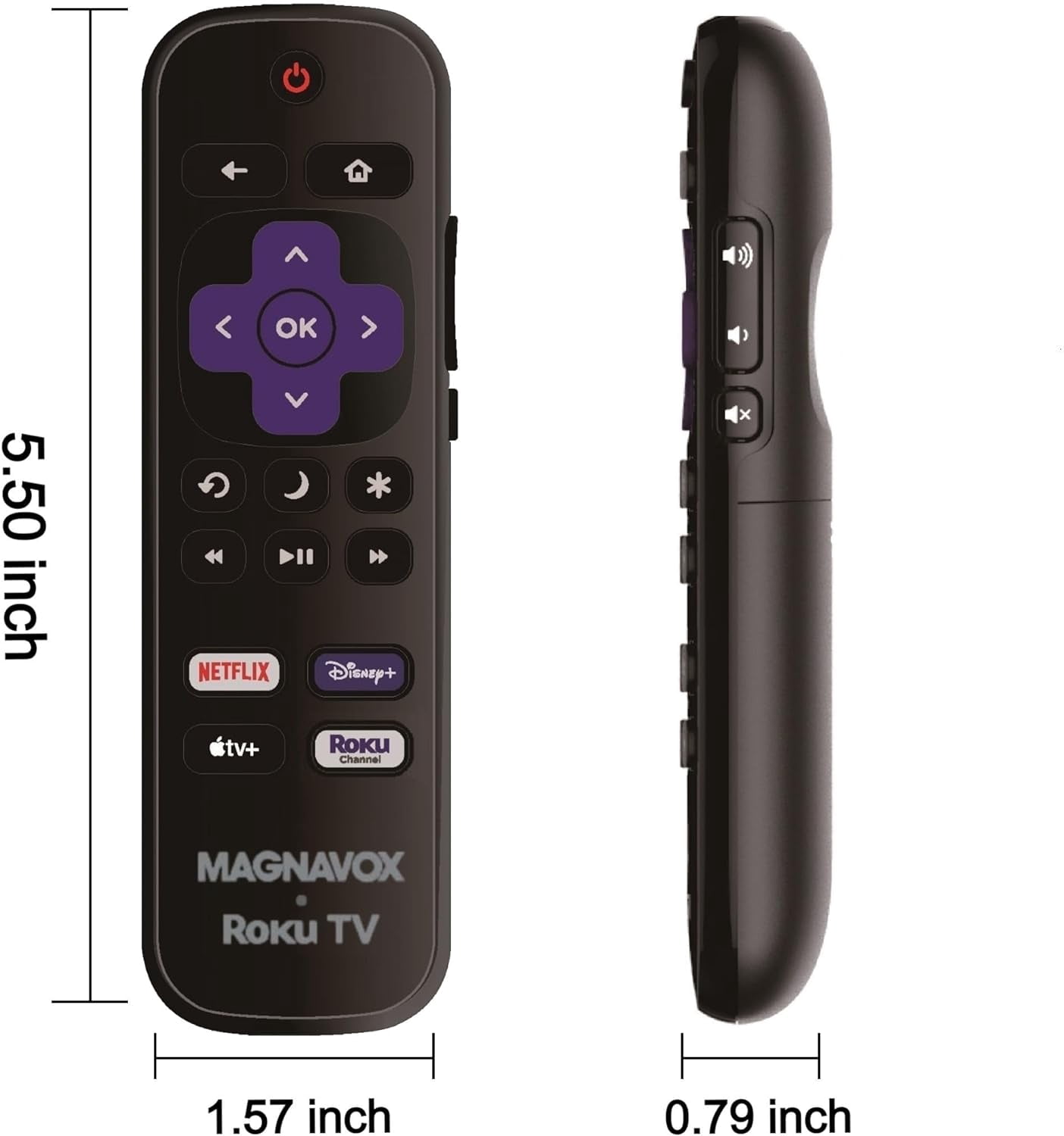 ULTRA PARTS Remote Control for Magnavox Roku Smart TV - Thumbnail 3
