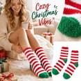 thumbnail image 3 of Women Christmas Fuzzy Slipper Socks, Plush Fluffy Cozy Home Sleeping Socks, Soft Warm Winter Indoor Socks, Assorted Holiday Theme Designs, Perfect Stocking Stuffer for Holiday Season H, 3 of 5
