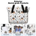 thumbnail image 2 of Tote Bag for Women - Halloween Spooky Icons Pattern Shoulder Bag - Large Utility Work Duffle Bag with Zipper Handbag for Travel, Work, Sprots, 2 of 5