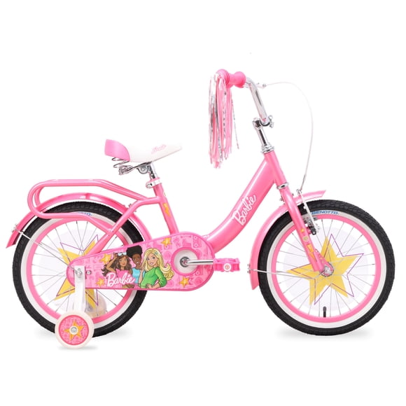Bicicleta BARBIE BMX R16 1V. Niña Frenos "V"/Contrapedal Ruedas Laterales Acero Rosa Brillante Talla:UN