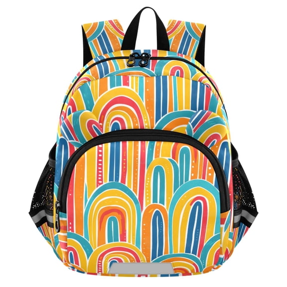 ALAZA Geometric Rainbow Colorful Mini Backpack School Bookbag Age 3-7 Medium