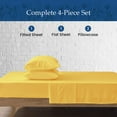thumbnail image 3 of 800 Thread Count 100% Egyptian Cotton 4-Piece Bed Sheet Set (1 Flat, 1 Fitted Sheet, 2 Pillow Covers) 27 Inches Deep Pocket Size Twin Color Gold Stripe, 3 of 5