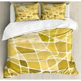 thumbnail image 1 of Pastel Duvet Cover Set King Size, A Pattern of Disorganized Color Blocks in Yellow and Beige Tones and Different Sizes, Decorative 3 Piece Bedding Set with 2 Pillow Shams, Multicolor, by Ambesonne, 1 of 3