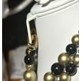 thumbnail image 4 of Clip on matte gold and black bead necklace and earring set, 4 of 4