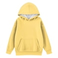 thumbnail image 3 of TQWQT Girl's Oversized Hoodie Size 10-12 Sweatshirts Long Sleeve Basic Yellow Hoodie Cute Hooded Pullover Top Trendy Sweatshirts 3-4 Years, 3 of 5