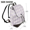 thumbnail image 2 of Easygdp Floral Purple Buffalo Plaid Mochila de Cuero para Mujeres, Bolso de Hombro, Bolsos de Mano de Moda para Trabajo y Viajes, 2 of 4