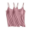 thumbnail image 1 of Cameland 2 Packs Women's Cami With Built-In Shelf Bra Plus Stretch with Adjustable Spaghetti Straps Basic Undershirt Layer Tank Top, 1 of 5