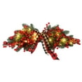 thumbnail image 1 of xiaxaixu Guirlande de Noël, Guirlande Lumineuse pour Porte d'Entrée avec Ruban Nœud et Baies Rouges pour la Maison, 1 of 9