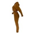 thumbnail image 4 of Innerwin Two Piece Outfit Hoodies Ladies Sweatsuits Running Drawstring Loungewear Jogger Set Coffee S, 4 of 6