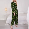 thumbnail image 3 of Fotbe Skulls And Cobwebs Conjunto de Pijama de Manga Larga para Mujer con Estampado, Ropa de Dormir de 2 Piezas, Conjunto de Casa Suave y Cómodo con Bolsillos-X-Large, 3 of 7