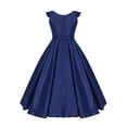 thumbnail image 2 of iEFiEL Flower Girls Bridesmaid Flower Dress Fly Sleeves V Back Satin Birthday Party Dress, 2 of 7