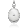 thumbnail image 5 of 925 Sterling Silver Diamond Personalized Photo Locket Necklace Picture Pendant Charm, 5 of 9